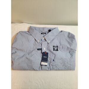 Izod NWT Shirt Mens 4XL Blue Long Sleeve Preppy Business Work MSRP $65